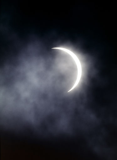 Partial Phase of the Solar Eclipse 8/99 in Clouds - Eclipses - Digital ...